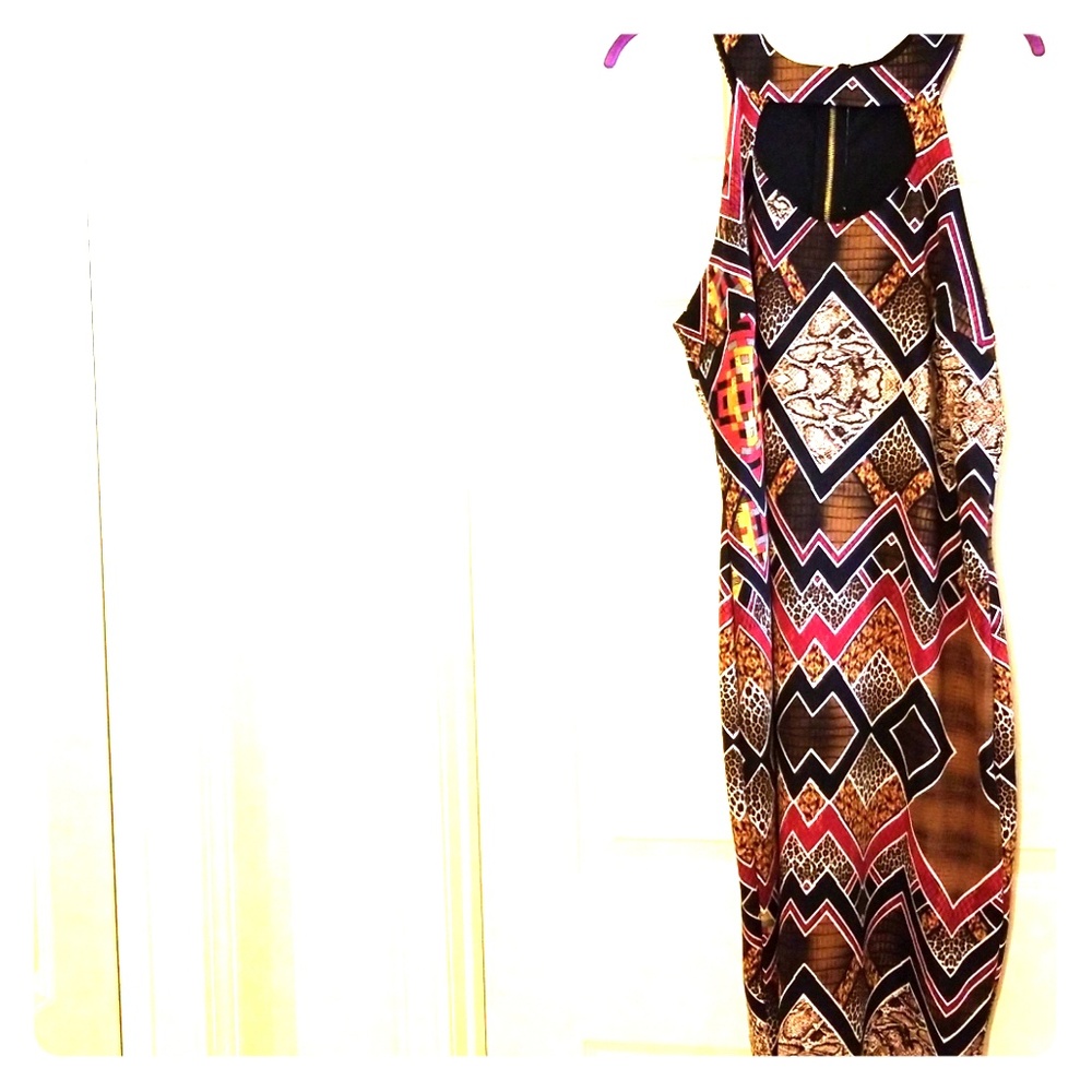 Animal print midi bodycon dress (NWOT)